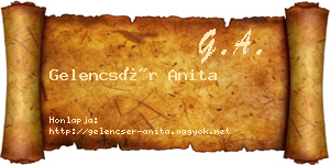 Gelencsér Anita névjegykártya