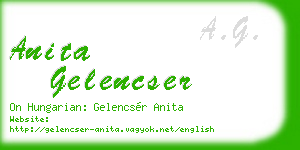 anita gelencser business card